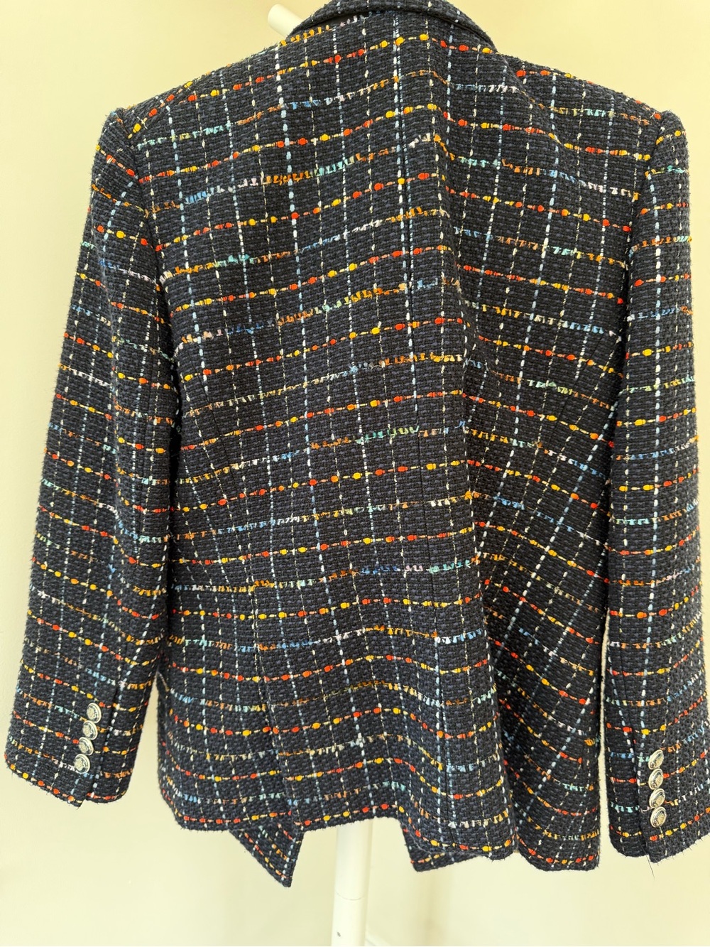 New Veronica Beard Black Multi Tweed Double-Breasted Blazer - Picture 7 of 7